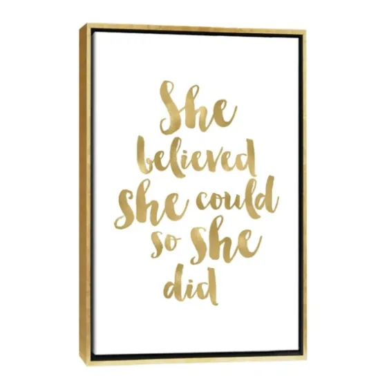 Gold She Believed She Could Canvas Wall Plaque-Kirkland's Home Fashion