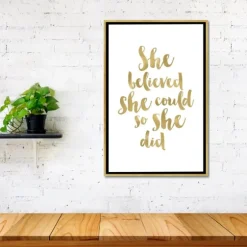 Gold She Believed She Could Canvas Wall Plaque-Kirkland's Home Fashion