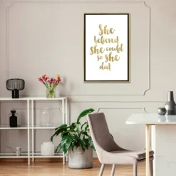 Gold She Believed She Could Canvas Wall Plaque-Kirkland's Home Fashion