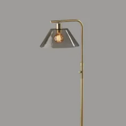 Gold Smoked Glass Floor Lamp-Kirkland's Home Cheap