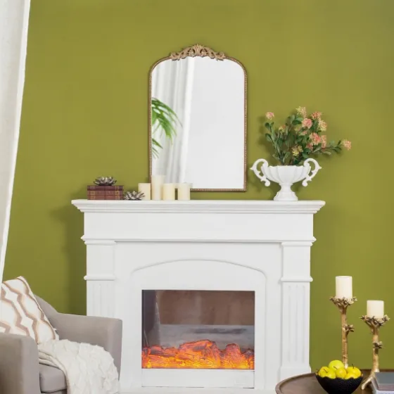 Gold Studded Scroll Arched Mirror, 36 In.-Kirkland's Home Cheap