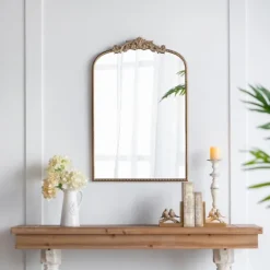 Gold Studded Scroll Arched Mirror, 36 In.-Kirkland's Home Cheap
