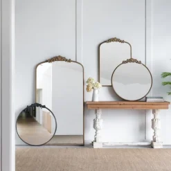 Gold Studded Scroll Arched Mirror, 36 In.-Kirkland's Home Cheap