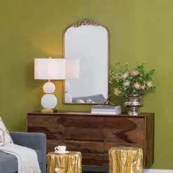 Gold Studded Scroll Arched Mirror, 42 In.-Kirkland's Home Hot