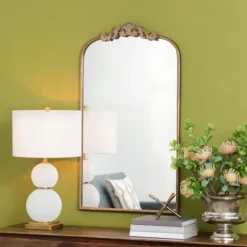 Gold Studded Scroll Arched Mirror, 42 In.-Kirkland's Home Hot