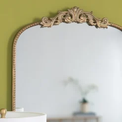 Gold Studded Scroll Arched Mirror, 42 In.-Kirkland's Home Hot
