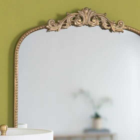 Gold Studded Scroll Arched Mirror, 42 In.-Kirkland's Home Hot