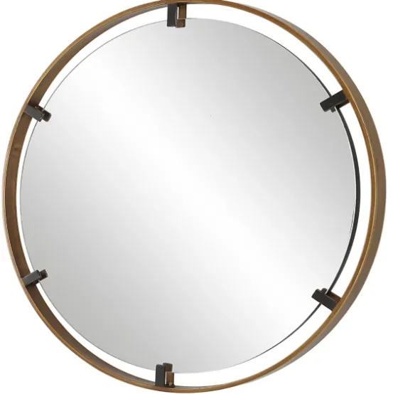 Gold Suspended Round Wall Mirror-Kirkland's Home New