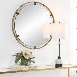 Gold Suspended Round Wall Mirror-Kirkland's Home New