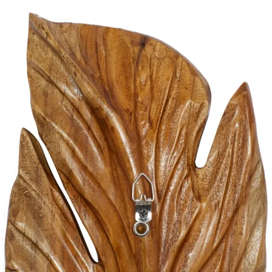 Gold Teak Carved Feather Wall Plaques, Set Of 3-Kirkland's Home Shop