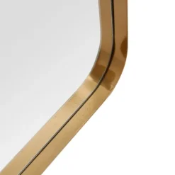 Gold Thin Iron Frame Curved Corner Mirror-Kirkland's Home Discount