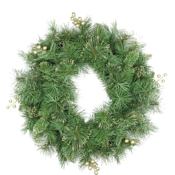 Gold Tipped Pine Needle And Berries Wreath-Kirkland's Home Fashion