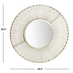 Gold Trim Metal Round Frame Mirror-Kirkland's Home Outlet