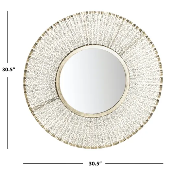 Gold Trim Metal Round Frame Mirror-Kirkland's Home Outlet
