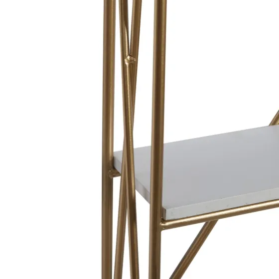 Gold X-Frame Daisy White Wood Wall Shelf-Kirkland's Home Outlet