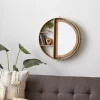 Golden Floating Shelf With Half-Moon Mirror-Kirkland's Home Discount