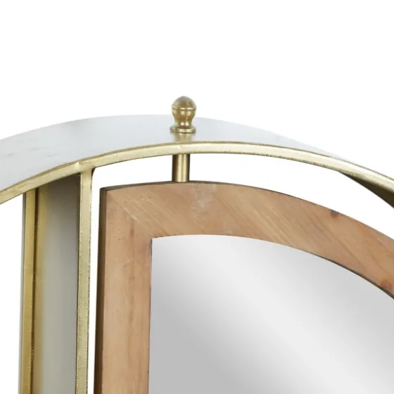 Golden Floating Shelf With Half-Moon Mirror-Kirkland's Home Discount