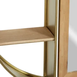 Golden Floating Shelf With Half-Moon Mirror-Kirkland's Home Discount
