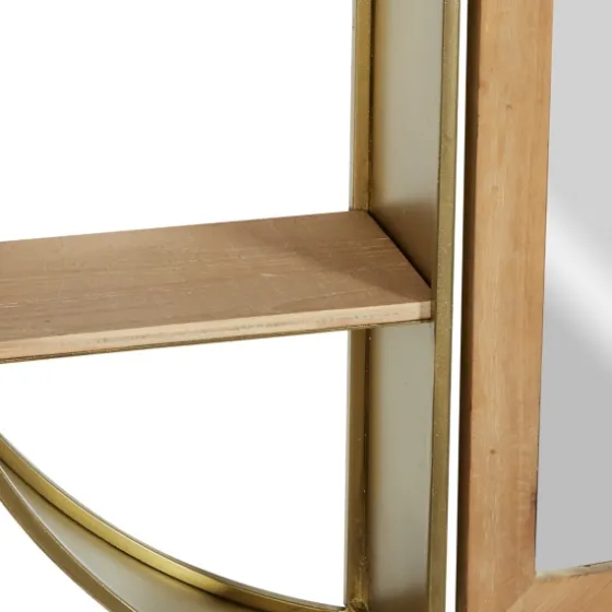Golden Floating Shelf With Half-Moon Mirror-Kirkland's Home Discount