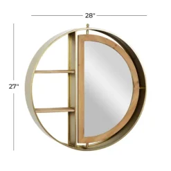 Golden Floating Shelf With Half-Moon Mirror-Kirkland's Home Discount