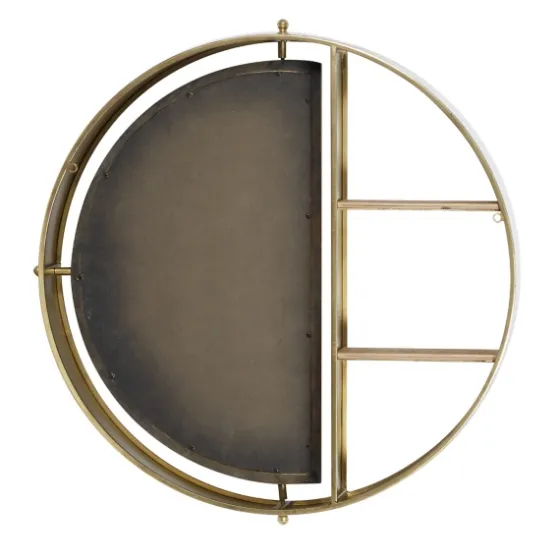 Golden Floating Shelf With Half-Moon Mirror-Kirkland's Home Discount
