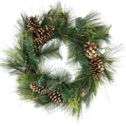 Golden Glitter Mixed Pine Christmas Wreath-Kirkland's Home Cheap