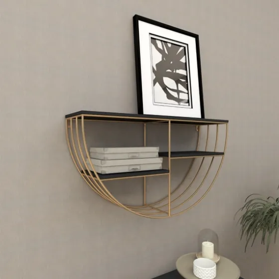 Golden Half Moon Wall Shelves-Kirkland's Home Shop