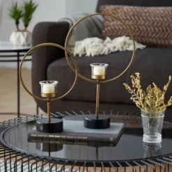 Golden Halo 2-Pc. Candle Holder Set-Kirkland's Home New