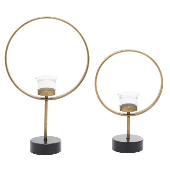 Golden Halo 2-Pc. Candle Holder Set-Kirkland's Home New