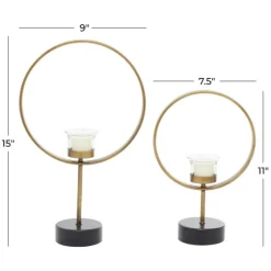 Golden Halo 2-Pc. Candle Holder Set-Kirkland's Home New
