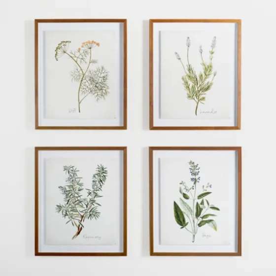 Golden Leaves Herbs Lavender Framed Art Print-Kirkland's Home Fashion