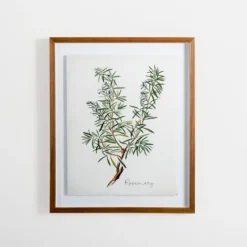 Golden Leaves Herbs Rosemary Framed Art Print-Kirkland's Home Discount