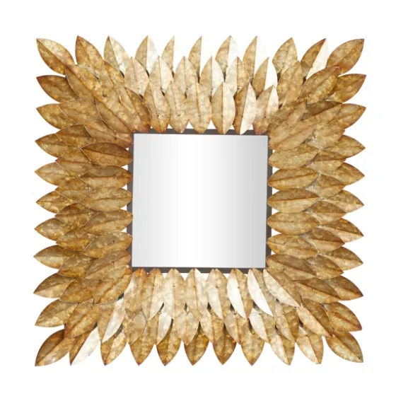 Golden Leaves Metal Framed Mirror-Kirkland's Home Sale