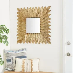 Golden Leaves Metal Framed Mirror-Kirkland's Home Sale