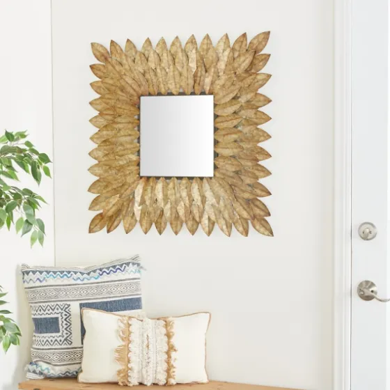 Golden Leaves Metal Framed Mirror-Kirkland's Home Sale
