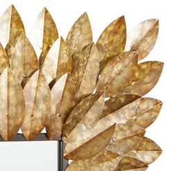 Golden Leaves Metal Framed Mirror-Kirkland's Home Sale