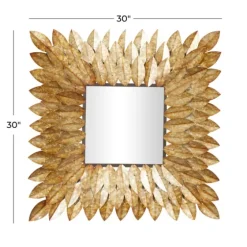 Golden Leaves Metal Framed Mirror-Kirkland's Home Sale