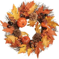 Golden Maple Pumpkins Harvest Wreath-Kirkland's Home Best