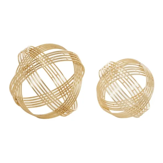 Golden Minimalist Line Orbs, Set Of 2-Kirkland's Home Sale