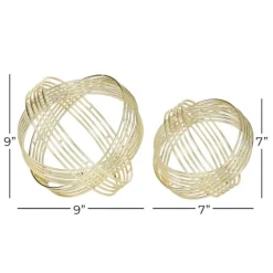 Golden Minimalist Line Orbs, Set Of 2-Kirkland's Home Sale