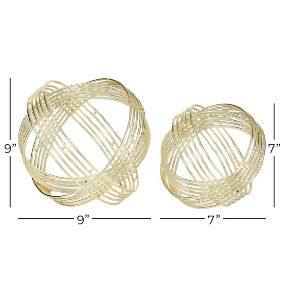 Golden Minimalist Line Orbs, Set Of 2-Kirkland's Home Sale