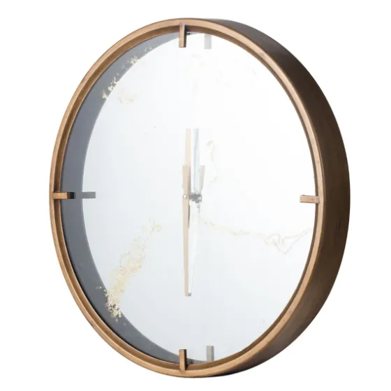 Golden Mirrored Marbling Wall Clock-Kirkland's Home Best Sale