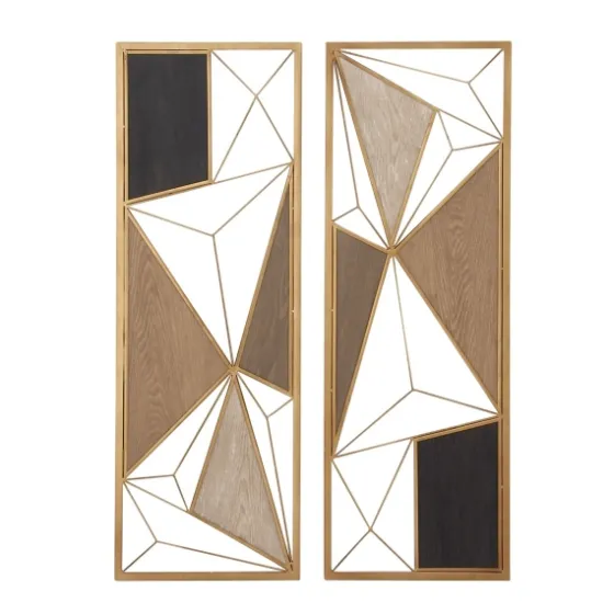 Golden Mocha Triangular Cut-Out Plaques, Set Of 2-Kirkland's Home Store