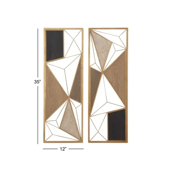 Golden Mocha Triangular Cut-Out Plaques, Set Of 2-Kirkland's Home Store