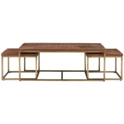 Golden Nesting 3-Pc. Coffee And Accent Table Set-Kirkland's Home Shop