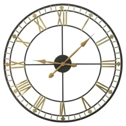 Golden Open Face Industrial Wall Clock-Kirkland's Home Hot