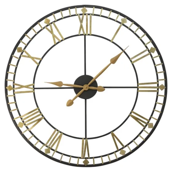 Golden Open Face Industrial Wall Clock-Kirkland's Home Hot