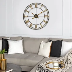 Golden Open Face Industrial Wall Clock-Kirkland's Home Hot