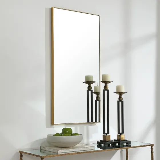 Golden Simple Rectangular Frame Wall Mirror-Kirkland's Home Sale