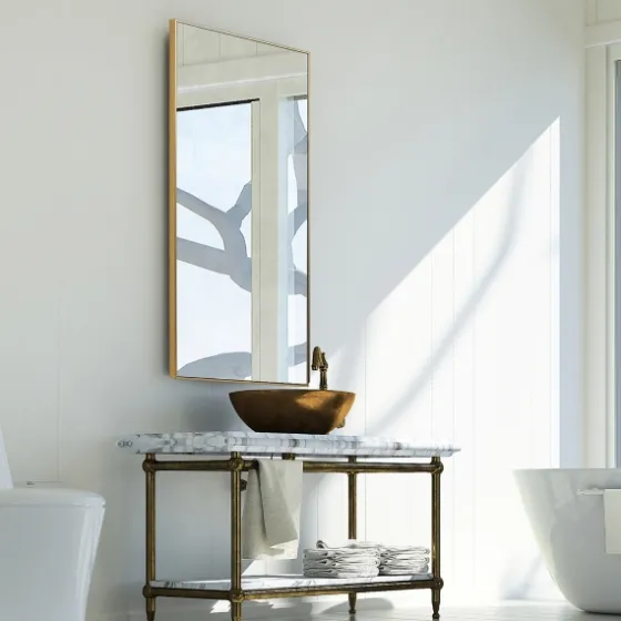 Golden Simple Rectangular Frame Wall Mirror-Kirkland's Home Sale